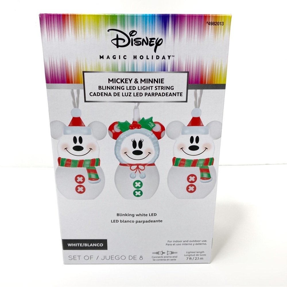 Disney | Magic Holiday Blinking Mickey & Minnie Mouse Snowman LED String Lights